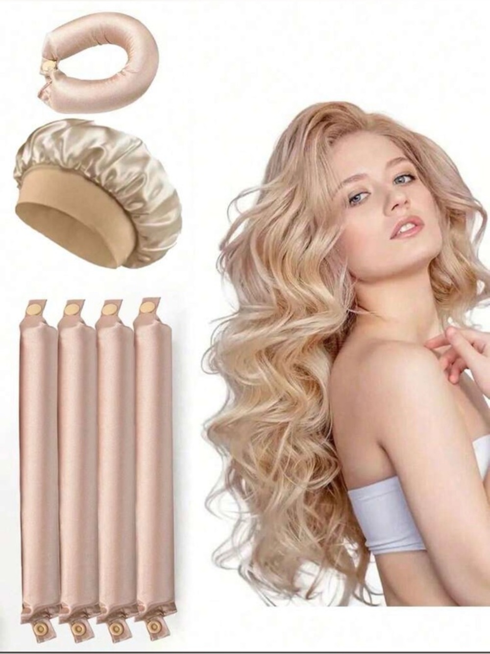 Silk 4 Heatless Curling Rod with Night Cap - Rose Gold